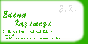 edina kazinczi business card